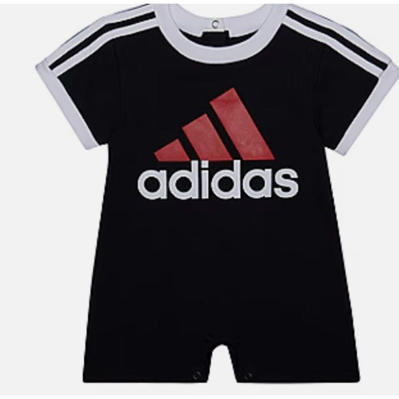 ADIDAS Baby Classic 3 Stripe Short Sleeve Romper 6 Month NWT - Picture 1 of 5